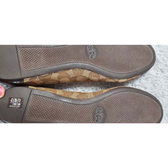 COACH Women's Signature Brown Jacquard Chelsea Slip-On Ballet Flat Sz 10 - Picture 5 of 7